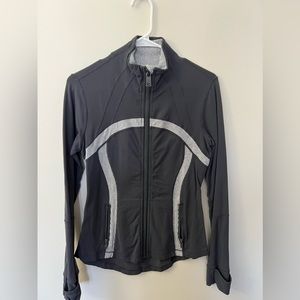 Lululemon Gray w/ whites stripes jacket size 8